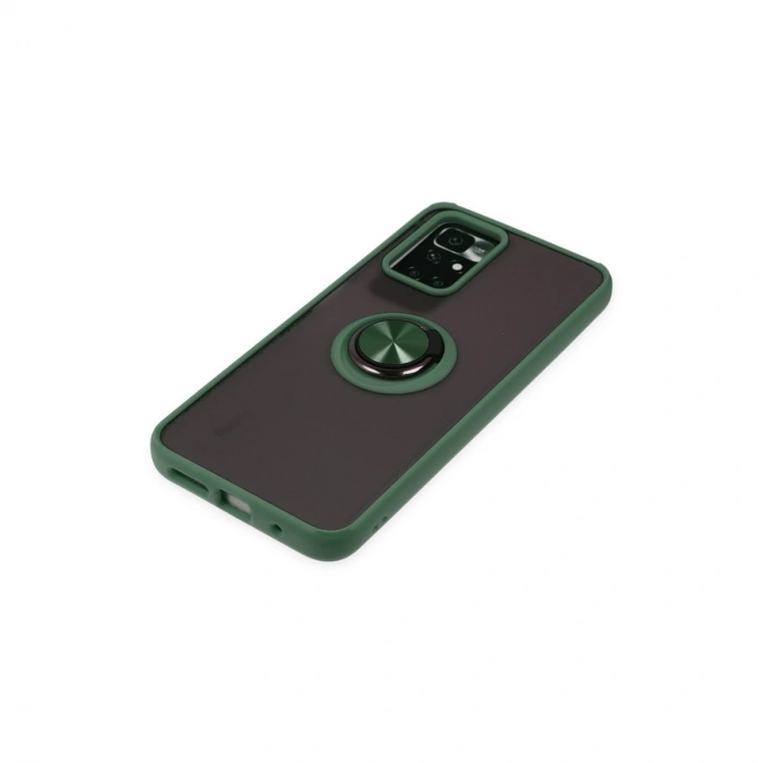 Xiaomi Redmi 10 2022 Kılıf Montreal Yüzüklü Silikon Kapak - Yeşil