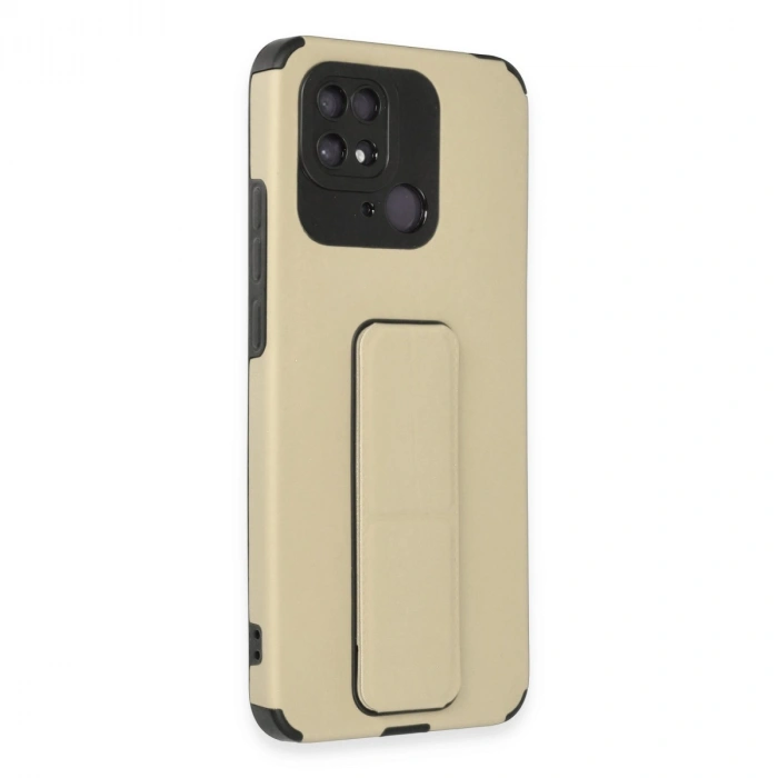 Xiaomi Redmi 10c Kılıf Mega Standlı Silikon - Gold
