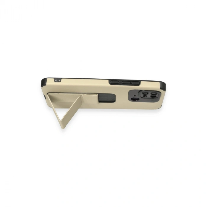 Xiaomi Redmi 10c Kılıf Mega Standlı Silikon - Gold