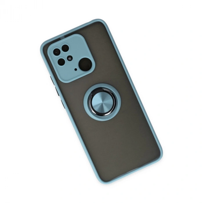 Xiaomi Redmi 10c Kılıf Montreal Yüzüklü Silikon Kapak - Buz Mavi