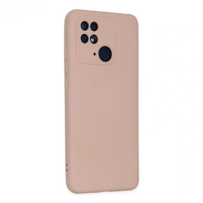 Xiaomi Redmi 10c Kılıf Nano İçi Kadife Silikon - Pudra