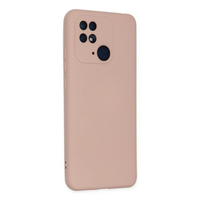 Xiaomi Redmi 10c Kılıf Nano İçi Kadife Silikon - Pudra