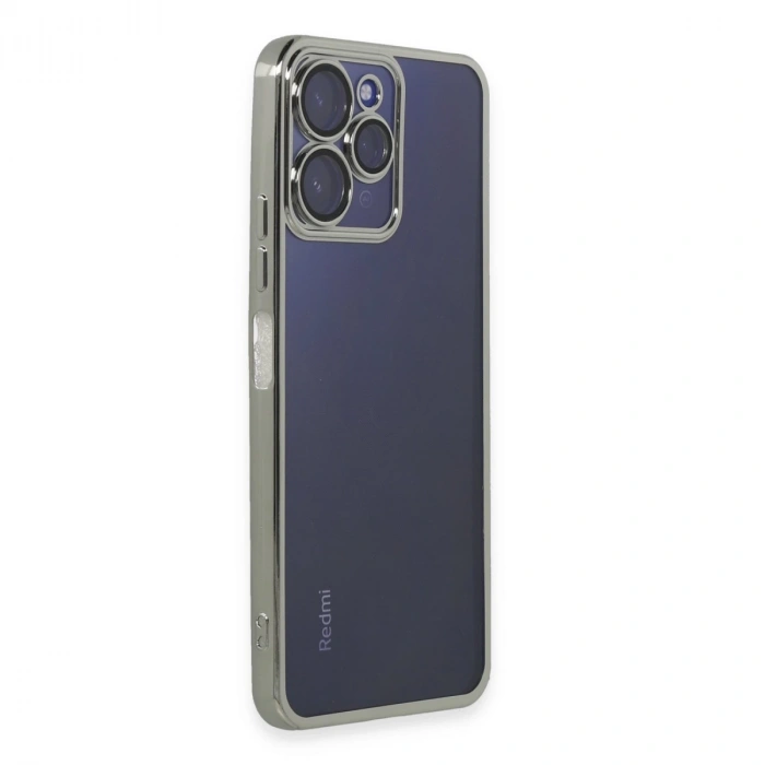 Xiaomi Redmi 12 Kılıf Razer Lensli Silikon - Gümüş