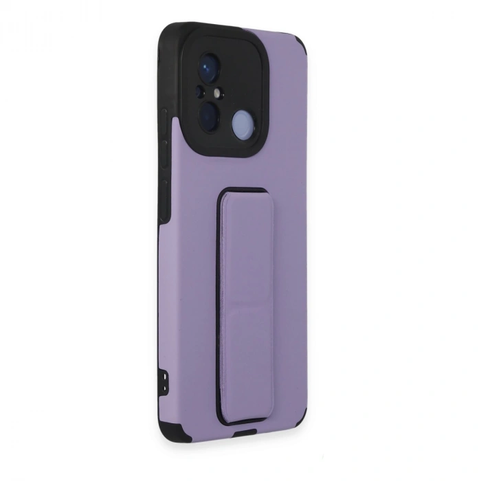 Xiaomi Redmi 12c Kılıf Mega Standlı Silikon - Lila
