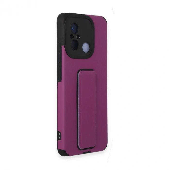 Xiaomi Redmi 12c Kılıf Mega Standlı Silikon - Mor