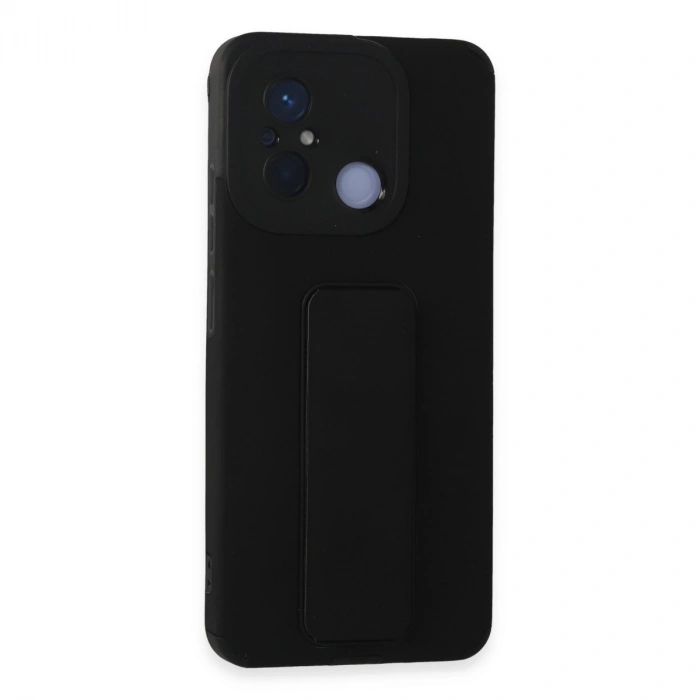 Xiaomi Redmi 12c Kılıf Mega Standlı Silikon - Siyah