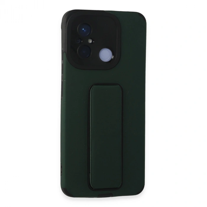 Xiaomi Redmi 12c Kılıf Mega Standlı Silikon - Yeşil