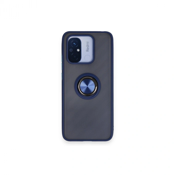 Xiaomi Redmi 12c Kılıf Montreal Yüzüklü Silikon Kapak - Lacivert
