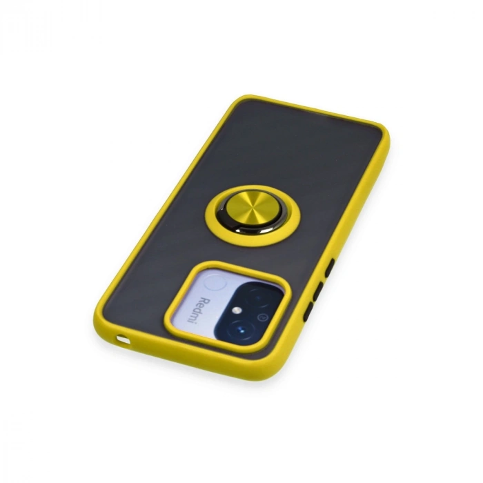 Xiaomi Redmi 12c Kılıf Montreal Yüzüklü Silikon Kapak - Sarı