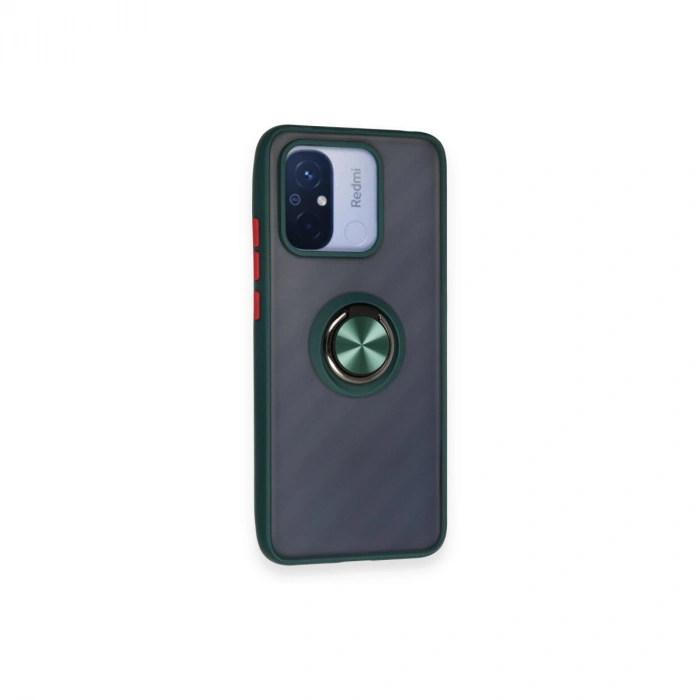 Xiaomi Redmi 12c Kılıf Montreal Yüzüklü Silikon Kapak - Yeşil