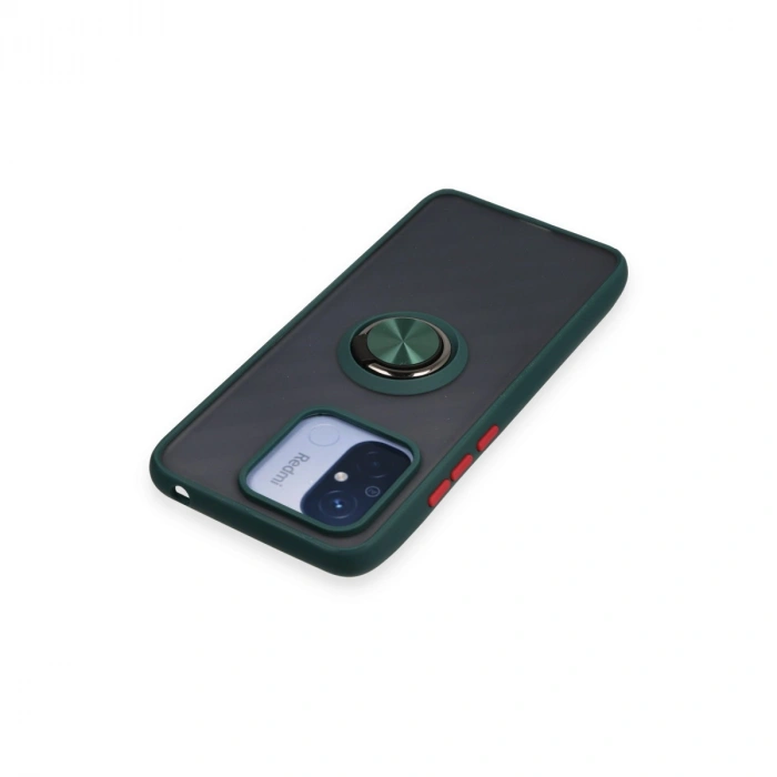 Xiaomi Redmi 12c Kılıf Montreal Yüzüklü Silikon Kapak - Yeşil