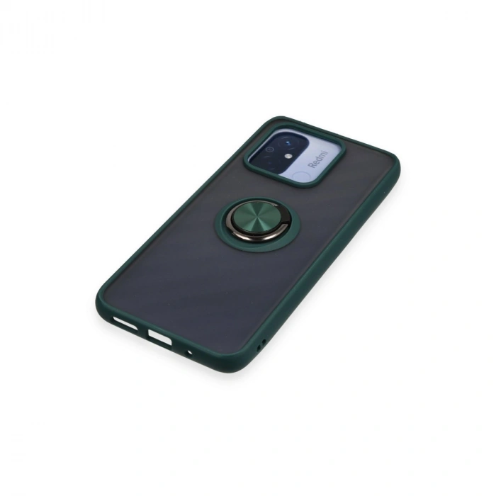 Xiaomi Redmi 12c Kılıf Montreal Yüzüklü Silikon Kapak - Yeşil