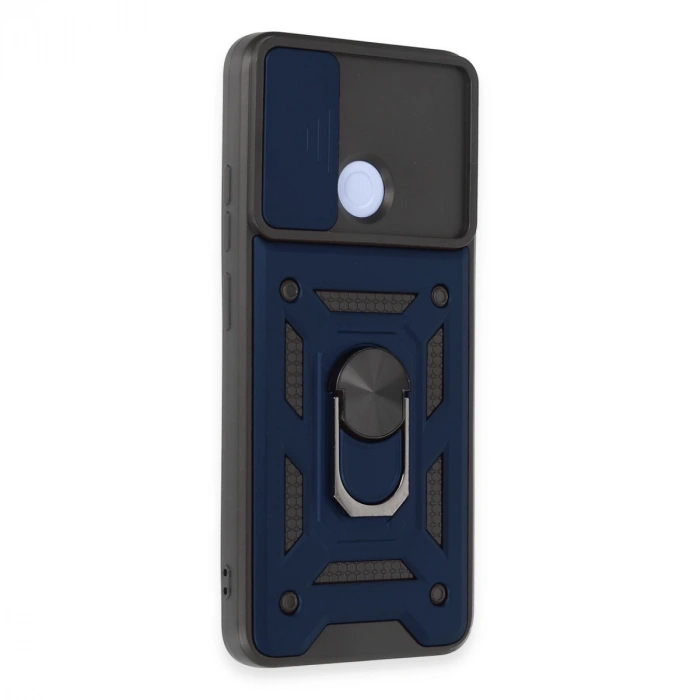 Xiaomi Redmi 12c Kılıf Pars Lens Yüzüklü Silikon - Lacivert