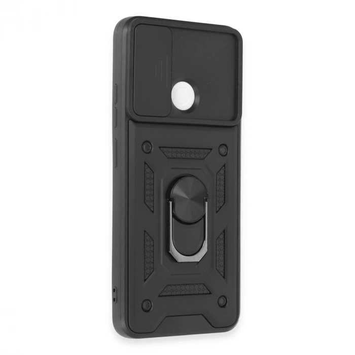 Xiaomi Redmi 12c Kılıf Pars Lens Yüzüklü Silikon - Siyah