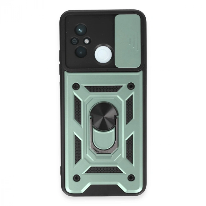 Xiaomi Redmi 12c Kılıf Pars Lens Yüzüklü Silikon - Yeşil