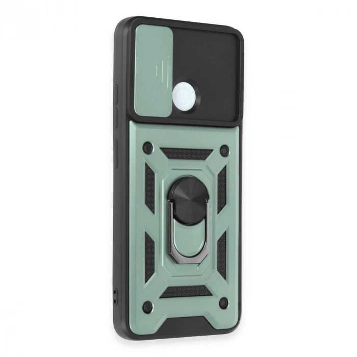 Xiaomi Redmi 12c Kılıf Pars Lens Yüzüklü Silikon - Yeşil