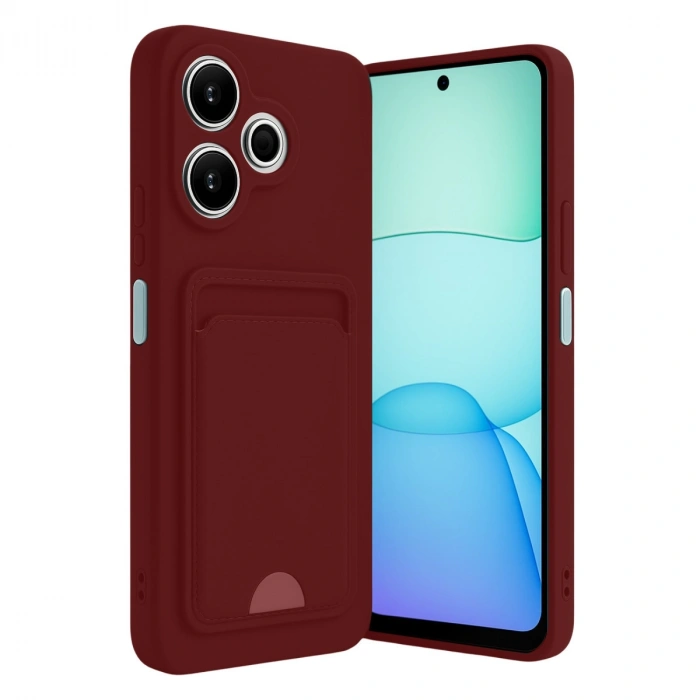 Xiaomi Redmi 13 4g Kılıf Kelvin Kartvizitli Silikon - Bordo