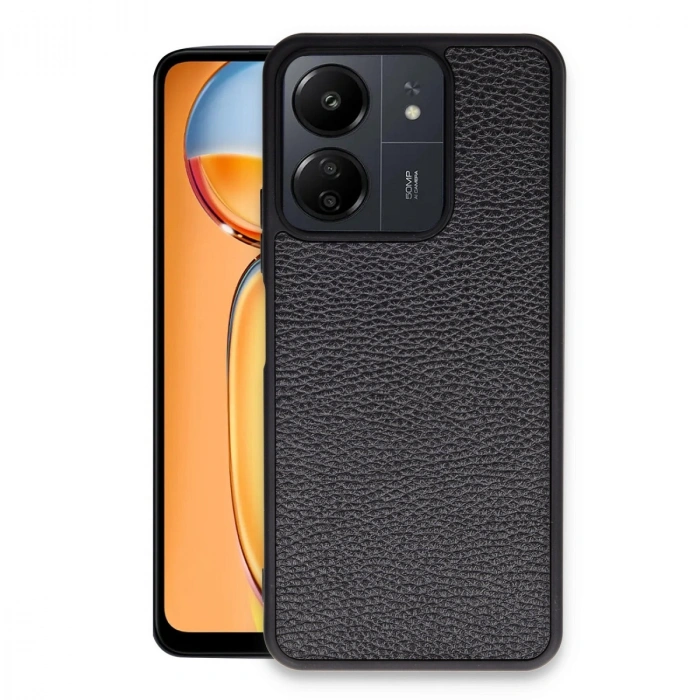 Xiaomi Redmi 13c Kılıf Aras Deri Kapak - Siyah