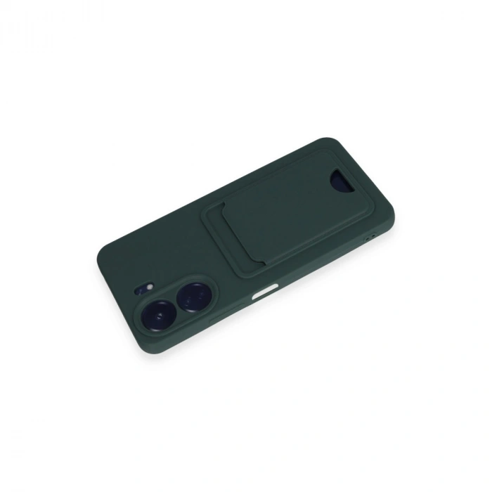 Xiaomi Redmi 13c Kılıf Kelvin Kartvizitli Silikon - Koyu Yeşil
