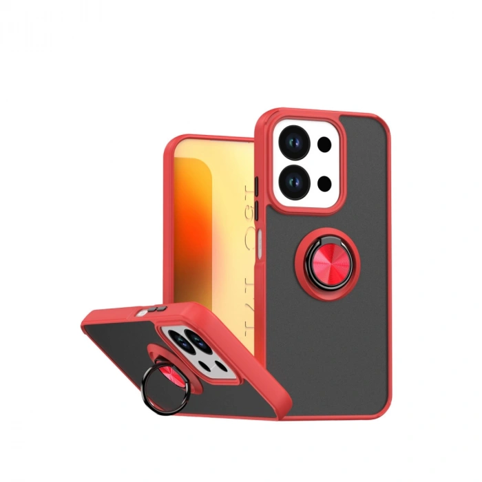 Xiaomi Redmi 15c 4g Montreal Yüzüklü Silikon Kapak - Kırmızı