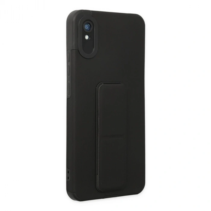 Xiaomi Redmi 9a Kılıf Mega Standlı Silikon - Siyah