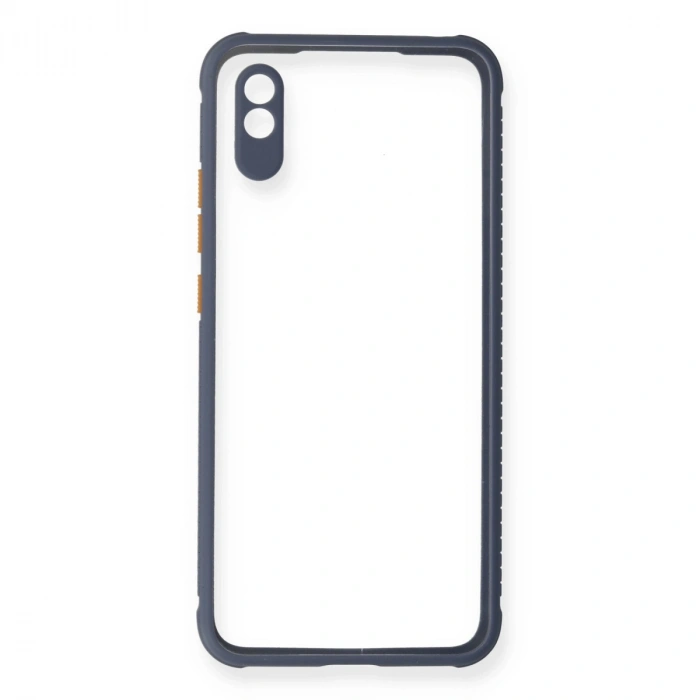 Xiaomi Redmi 9a Kılıf Miami Şeffaf Silikon - Gri