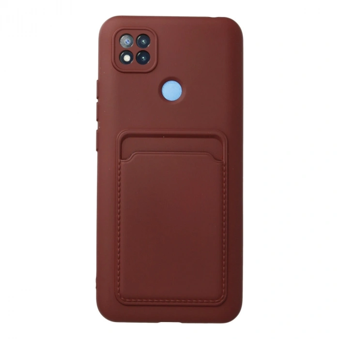 Xiaomi Redmi 9c Kılıf Kelvin Kartvizitli Silikon - Bordo