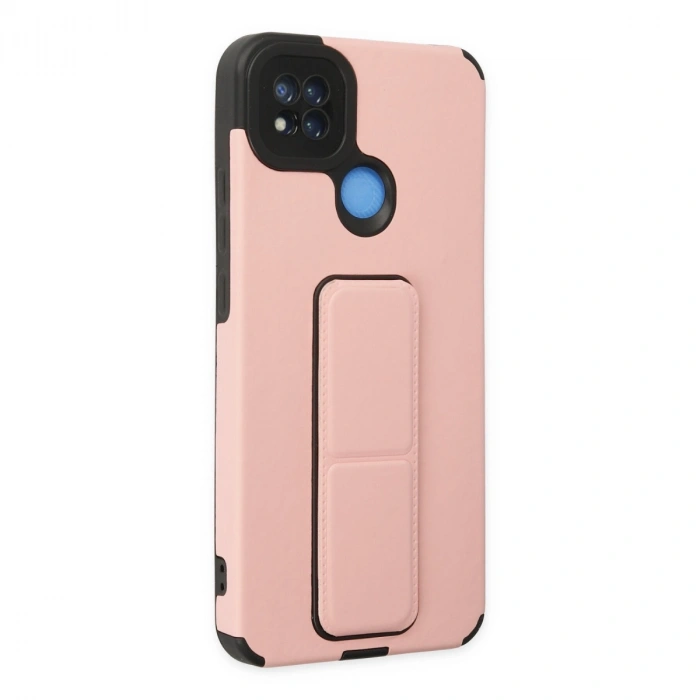 Xiaomi Redmi 9c Kılıf Mega Standlı Silikon - Pudra
