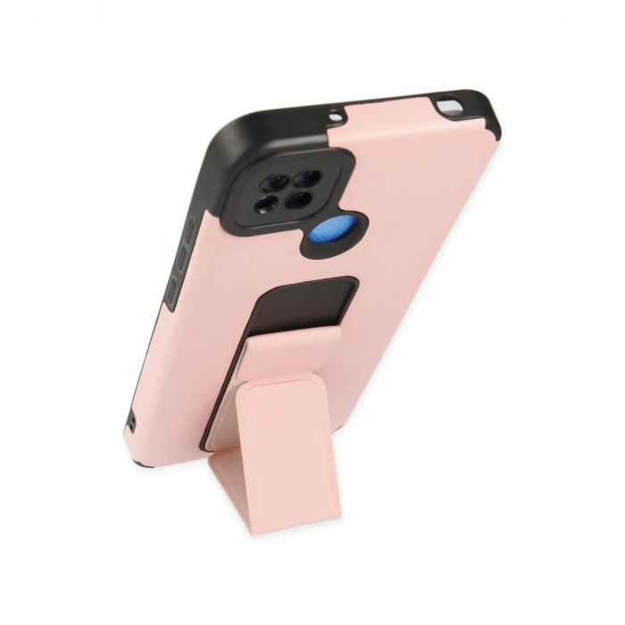 Xiaomi Redmi 9c Kılıf Mega Standlı Silikon - Pudra