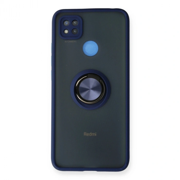 Xiaomi Redmi 9c Kılıf Montreal Yüzüklü Silikon Kapak - Lacivert