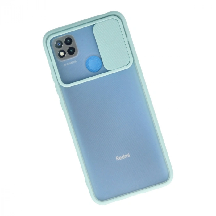 Xiaomi Redmi 9c Kılıf Palm Buzlu Kamera Sürgülü Silikon - Turkuaz