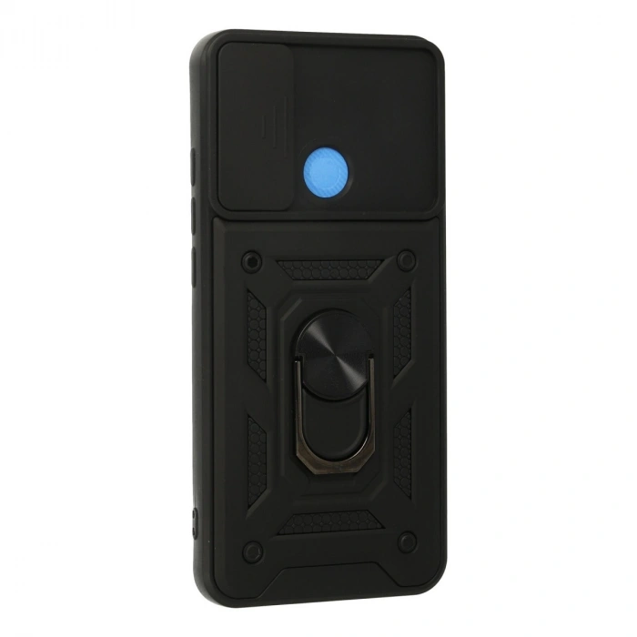 Xiaomi Redmi 9c Kılıf Pars Lens Yüzüklü Silikon - Siyah