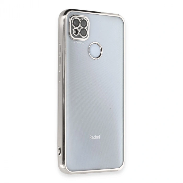 Xiaomi Redmi 9c Kılıf Razer Lensli Silikon - Gümüş