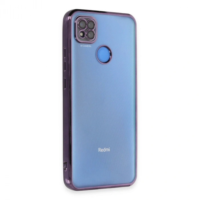 Xiaomi Redmi 9c Kılıf Razer Lensli Silikon - Mor