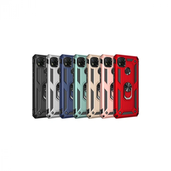 Xiaomi Redmi 9c Kılıf Sofya Yüzüklü Silikon Kapak - Rose