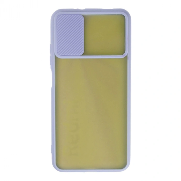 Xiaomi Redmi 9t Kılıf Palm Buzlu Kamera Sürgülü Silikon - Lila