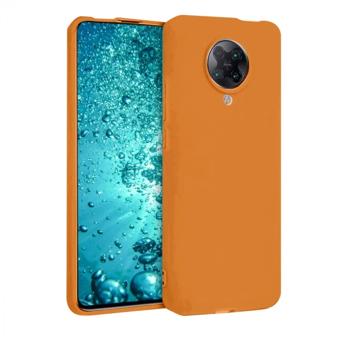 Xiaomi Redmi K30 Pro Kılıf Nano İçi Kadife Silikon - Turuncu