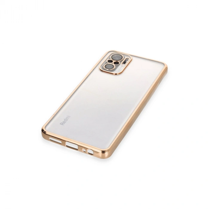 Xiaomi Redmi Note 10 Kılıf Razer Lensli Silikon - Gold