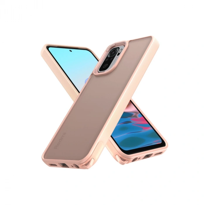 Xiaomi Redmi Note 10 Pro Kılıf Elegant Kapak - Pudra