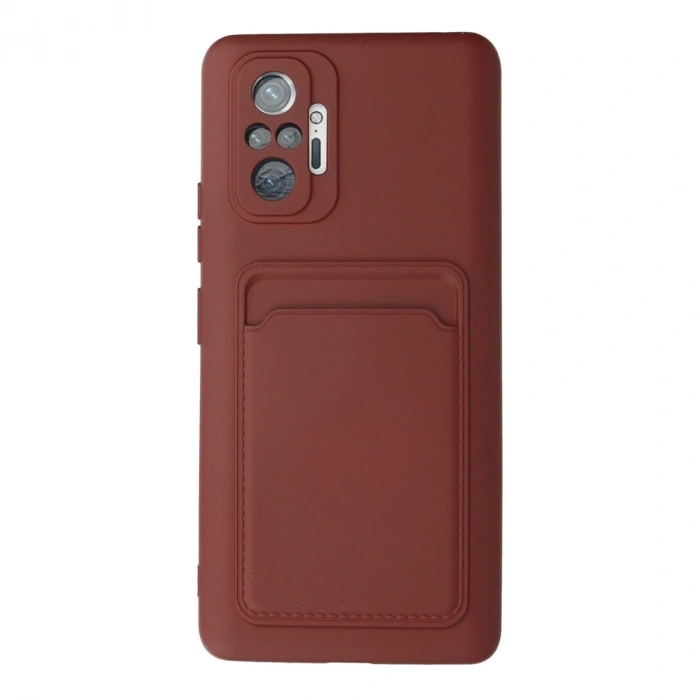 Xiaomi Redmi Note 10 Pro Kılıf Kelvin Kartvizitli Silikon - Bordo