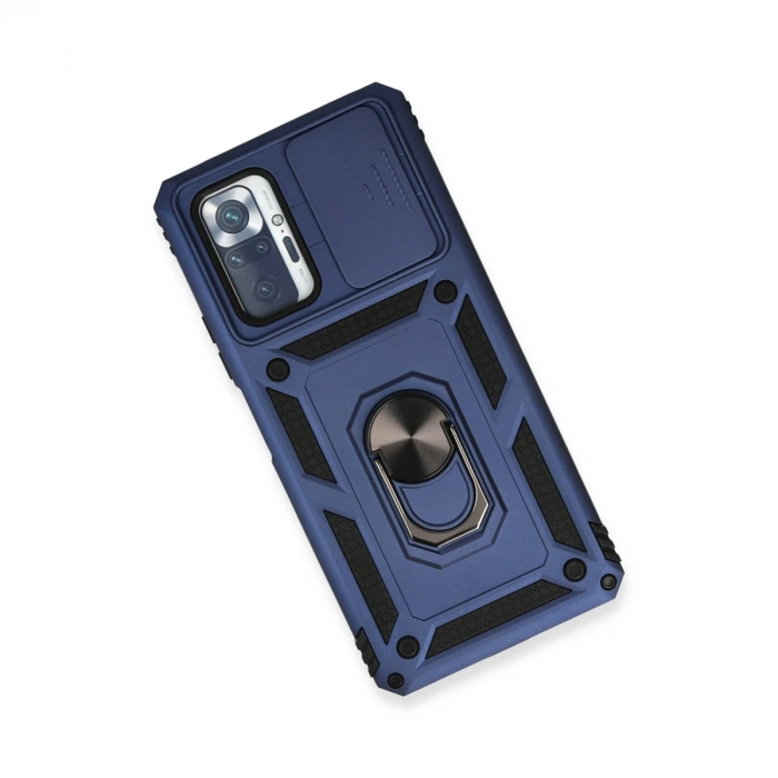 Xiaomi Redmi Note 10 Pro Kılıf Pars Lens Yüzüklü Silikon - Lacivert