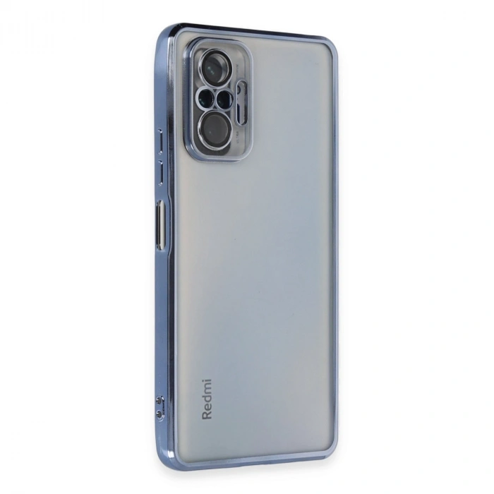 Xiaomi Redmi Note 10 Pro Kılıf Razer Lensli Silikon - Açık Mavi