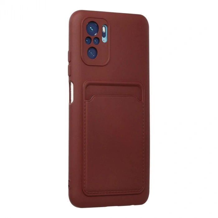 Xiaomi Redmi Note 10s Kılıf Kelvin Kartvizitli Silikon - Bordo