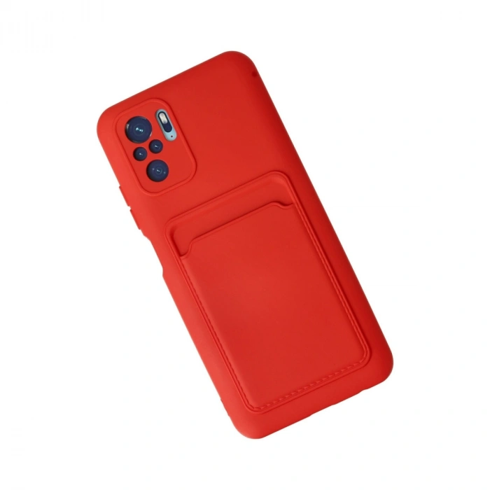 Xiaomi Redmi Note 10s Kılıf Kelvin Kartvizitli Silikon - Kırmızı
