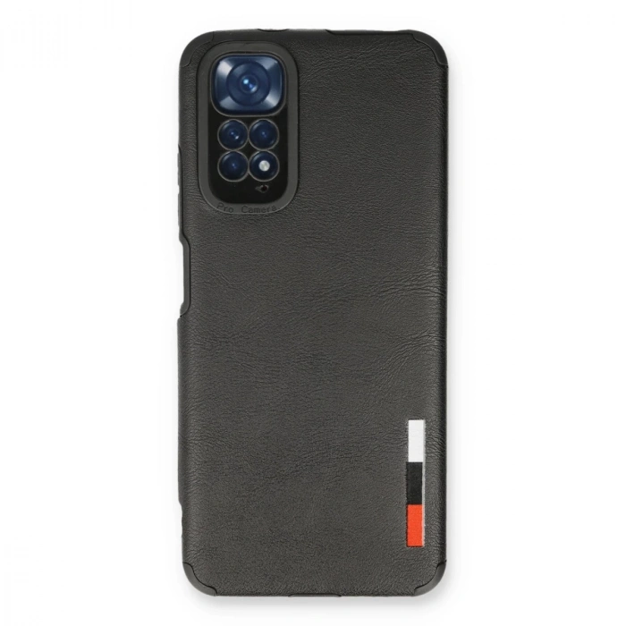 Xiaomi Redmi Note 11 Kılıf Loop Deri Silikon - Siyah