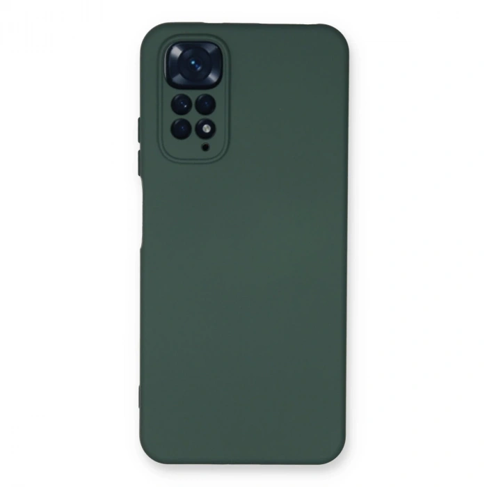 Xiaomi Redmi Note 11 Kılıf Nano İçi Kadife Silikon - Koyu Yeşil