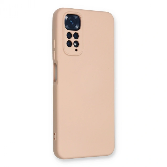 Xiaomi Redmi Note 11 Kılıf Nano İçi Kadife Silikon - Pudra