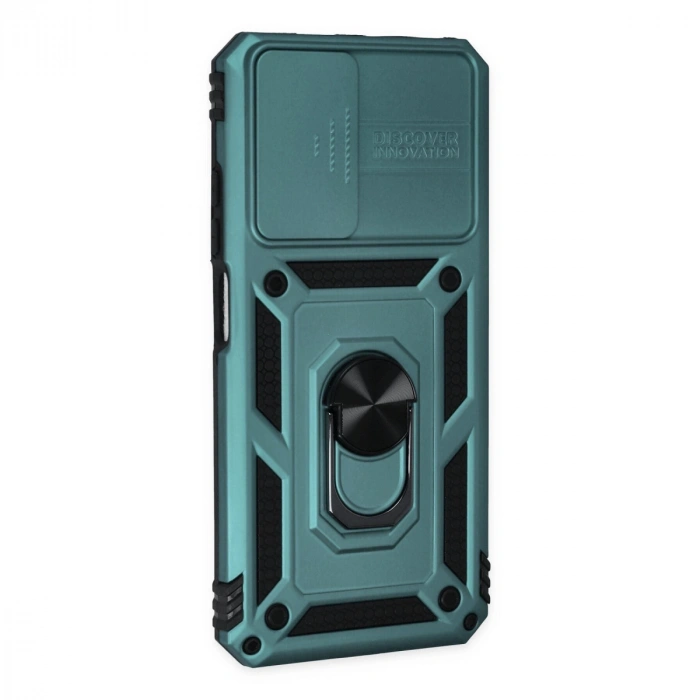 Xiaomi Redmi Note 11 Kılıf Pars Lens Yüzüklü Silikon - Yeşil