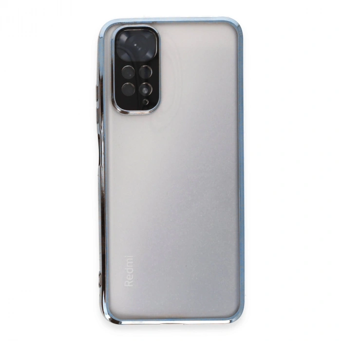 Xiaomi Redmi Note 11 Kılıf Razer Lensli Silikon - Açık Mavi