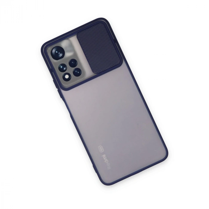 Xiaomi Redmi Note 11 Pro Plus 5g Kılıf Palm Buzlu Kamera Sürgülü Silikon - Lacivert